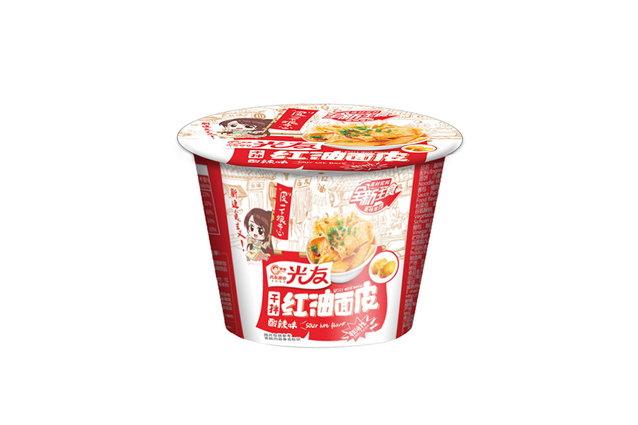 Guang You Hot & Sour Red Oil Dry Noodles (Cup)
