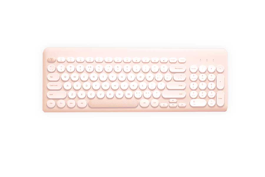 B.O.W Wireless Silent Keyboard Mouse MK221 Pink