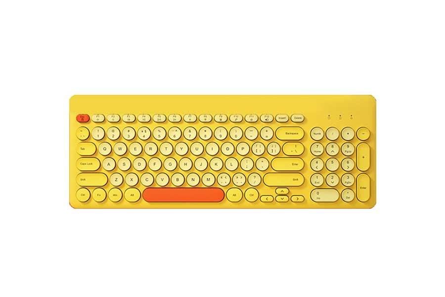 B.O.W Wireless Silent Keyboard Mouse MK221 Yellow