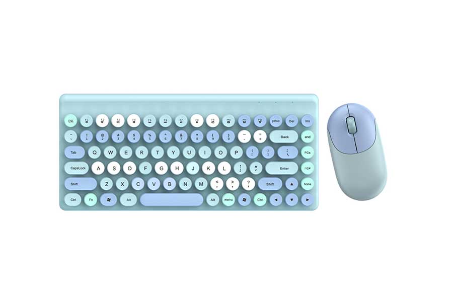QVVI 2.4G Wireless Gaming Keyboard Mouse Set Blue